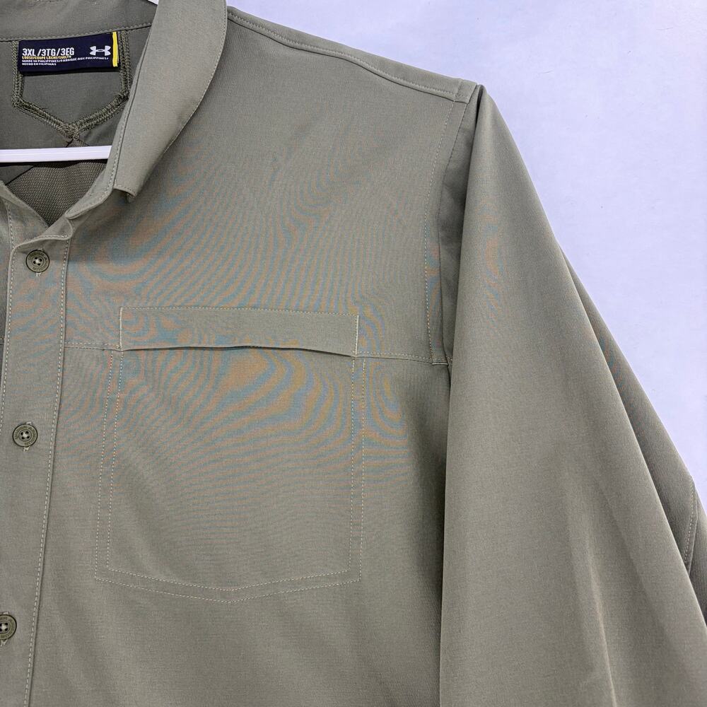 Under Armour Tactical Performance Long Sleeve Button Down Shirt Olive Green 3XL - Picture 8 of 16